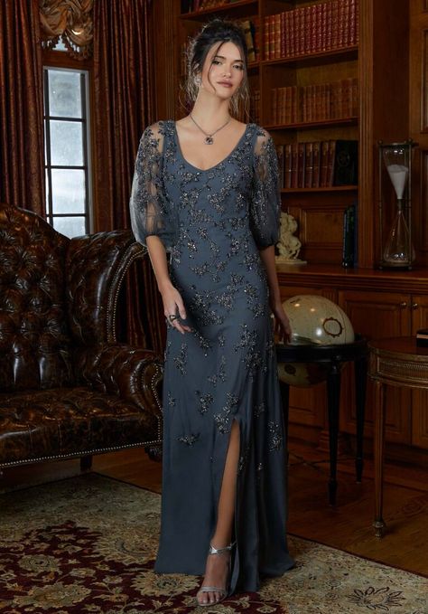 Botanical Beaded A-line Evening Gown Madeline Gardner, Light Blue Prom Dress, Sage Green Bridesmaid Dress, Beaded Evening Gowns, Navy Blue Bridesmaid Dresses, Formal Dresses With Sleeves, Royal Blue Prom Dresses, Red Wedding Dresses, Purple Prom Dress