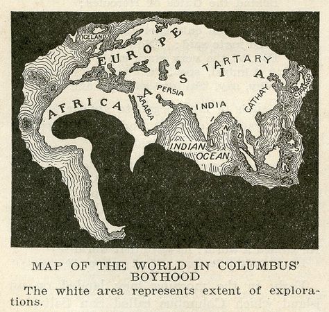 Map of the World in Columbus' Boyhood (1920) | Flickr - Fotosharing! Columbus Map, Latitude Longitude, Map Of The World, Old Maps, Science Technology, Vintage Maps, Columbus, Geography, Old And New