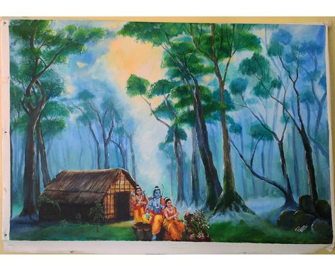 Ram sita lakshman Happy ram Navami Ram Sita Water Colour Painting, Ram Sita Painting Canvas, Lakshman Ramayana, Temples Drawing, Sree Ram, Rama Sita, Temple Drawing, Ram Sita, Happy Ram Navami