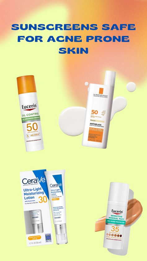 sunscreens safe for acne prone skin Acne Safe Sunscreen, Best Drugstore Sunscreen, Safe Sunscreen, Toxic Skincare, Drugstore Skincare, Vegan Skincare, Body Skin Care Routine, Workout Humor, Acne Skin