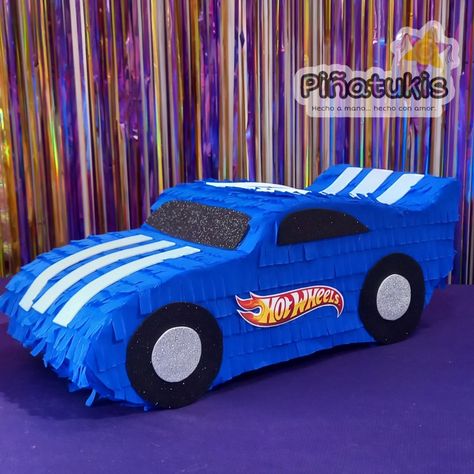 Hot Wheels Birthday Pinata, Hot Wheels Treats, Hot Wheels Pinata, Hot Wheels Birthday Party Ideas Cake, Hotwheels Party Ideas, Hotweels Birthday Ideas, Hot Wheels Party Favors, Hot Wheels Birthday Party Ideas, Car Pinata