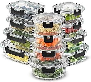 Glass Lunch Containers, Glass Meal Prep Containers, Glass Meal Prep, Glass Storage Containers, Freezer Storage, Fluted Glass, Food Storage Container Set, Soup Containers, Airtight Food Storage