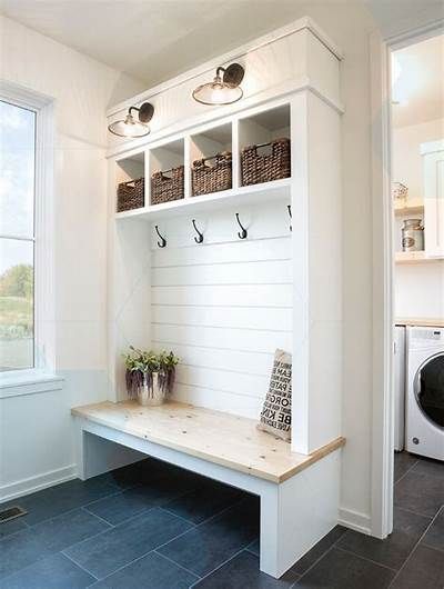 built in hsll tree - Yahoo Search Results Mudroom Shelf, Mud Room Entry, Mudroom Entryway, Mudroom Decor, Mudroom Laundry Room, Farmhouse Laundry Room, Mud Room Storage, Mudroom Design, Laundry Room Remodel