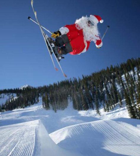 Christmas Thursday, Santa Skiing, Girl Skiing, Thursday Inspiration, Luxury Ski Chalet, Ski Chalets, Ski Girl, Luxury Ski, Classy Christmas