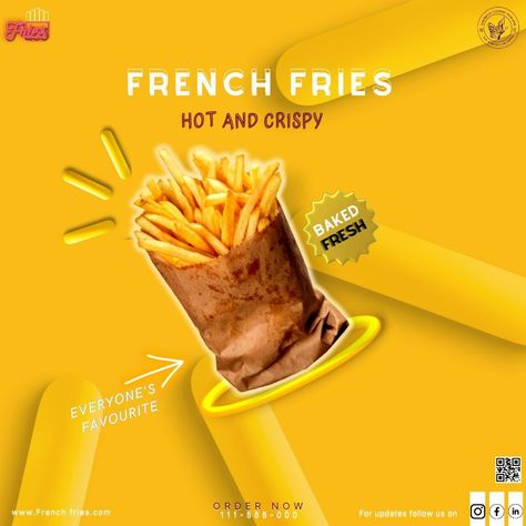 3D poster design for social media posts of fast food chains Fries Poster Design, French Fries Poster, Friend Fries, French Fries Day, Mexican Fries, Food Creatives, Typeface Poster, Food Posters, Hand Art Kids