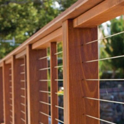 Installing stainless steel cable railing for your deck railing infill adds protection while increasing your backyard views View Rail, Deck Posts Ideas, Wire Deck Railing, Horizontal Deck Railing, Deck Railing Diy, Deck Railing Kits, Wood Deck Railing, Deck Balusters, Cable Railing Deck