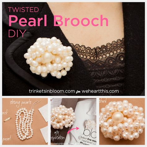 Twisted Pearl Brooch DIY Feature by Trinkets in Bloom Wearable Accessories, Brooch Ideas, Jewels Diy, Diy Fashion Projects, Lace Painting, Diy Jewelry Projects, Boutique Ideas, Pearls Diy, Brooch Diy