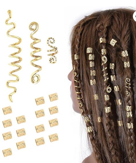 Loc Hair Jewelry, Hair Jewelry For Braids, Braid Clips, Braid Accessories, Women Braids, New Hair Trends, Dreadlock Accessories, Braid Jewelry, Hair Cuffs