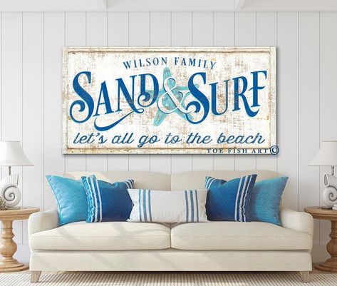 Coastal Farmhouse Wall Decor, Beach Signs Wooden, Beach House Sign, Beach House Signs, Home Cottage, Cottages And Bungalows, Family Name Sign, Coastal Farmhouse, Farmhouse Charm