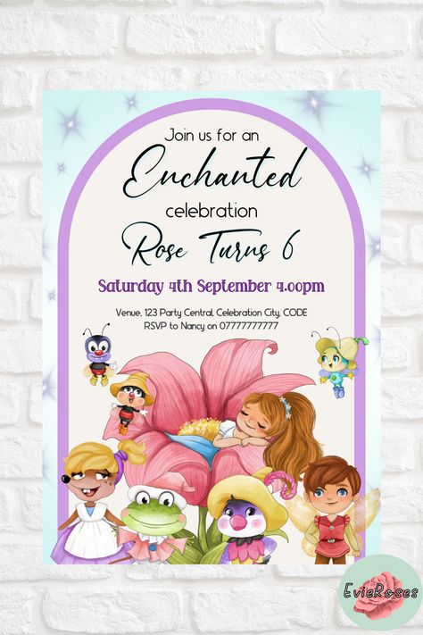 Thumbelina Birthday Party, Enchanted Party, 1st Bday, Fairy Garden, Enchanted, Party Invitations, Birthday Party, United States, Etsy Uk