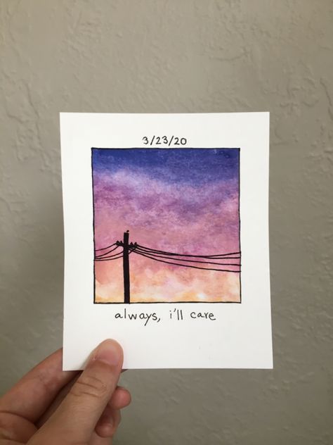 #polaroid #polaroidart #watercolor #art #sunset #music #aesthetic Jeremy Zucker, Watercolor Paintings For Beginners, Cute Canvas Paintings, Watercolor Paintings Easy, Seni Cat Air, Art Painting Gallery, 수채화 그림, Small Canvas Art, Watercolor Art Lessons