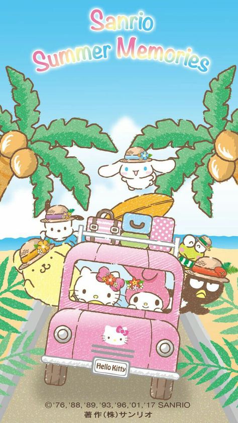 Source: sanrio.co.jp Hello Kitty In Hawaii, Sanrio Summer, Kawaii Hawaii, Hawaii Wallpaper, Kitty Tattoos, 헬로키티 배경화면, Tapeta Z Hello Kitty, Hello Kitty Tattoos, Charmmy Kitty