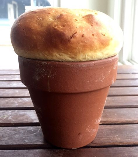 Flower Pot Bread Recipe, Flower Pot Bread Recipe Terra Cotta, Bucket Bread, Flower Pot Bread, Bread Brioche, Pot Bread, Peasant Bread, Baked Breads, Instant Potatoes