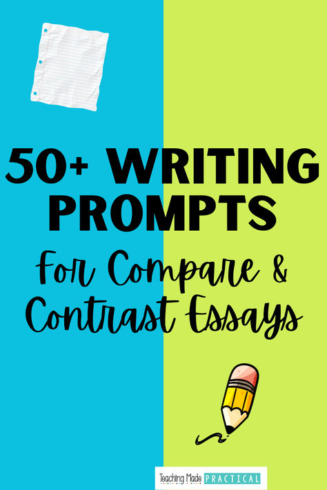 50+ Writing Prompts for Compare and Contrast Essays Compare And Contrast Writing, Compare And Contrast Activities, Teaching Third Grade, Background Knowledge, 5th Grade Reading, Essay Prompts, 4th Grade Reading, 3rd Grade Reading, Special Education Students