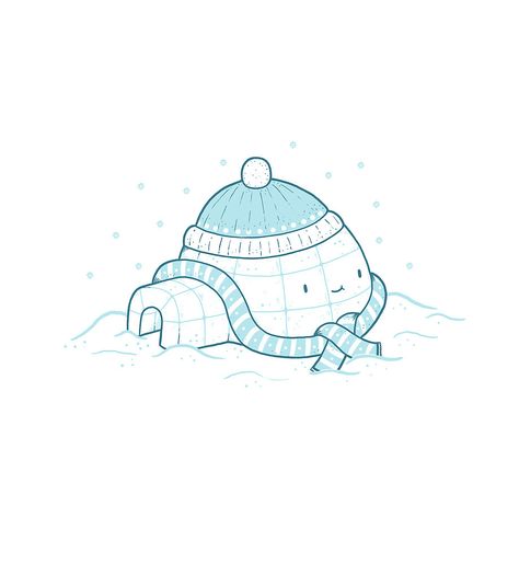 Igloo by Randyotter Igloo Drawing, Winter Drawings, Winter Illustration, Graffiti Painting, Picture Illustration, Doodle Illustration, Whimsical Illustration, Southampton, Cute Illustration