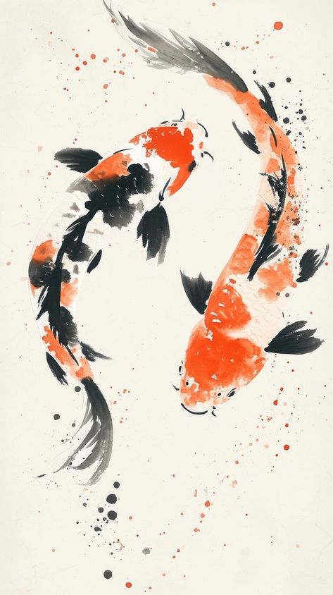 Fish koi painting animal | premium image by rawpixel.com Wallpaper Koi Fish, Fish Illustration Art, Koi Drawing, Koi Fish Wallpaper, Koi Fish Illustration, Koi Wallpaper, Koi Fish Painting, Image Of Fish, Koi Painting