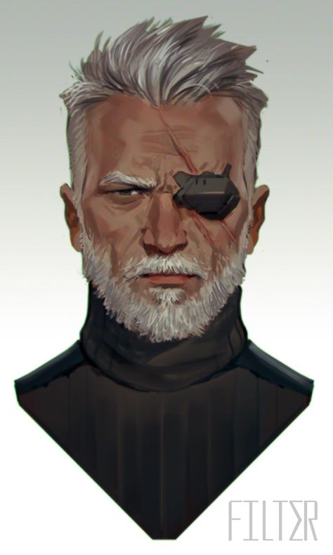 Military Officer, Movie Series, Eye Patch, Speed Up, Grey, Hair