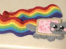 Cat Crochet Pattern, Nyan Nyan, Cat Crochet, Nyan Cat, Crochet Blog, Crochet Cat, Free Crochet Patterns, Fun Crafts, Free Crochet Pattern