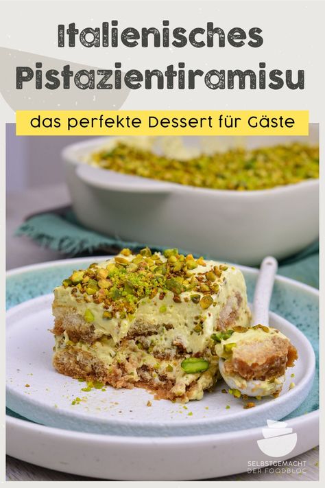 Pistazien Tiramisu - Selbstgemacht - Der Foodblog Food Inspo, Sweet Cakes, Diy Food, Cooking And Baking, Healthy Lifestyle, Good Food, Food And Drink, Dessert, Baking