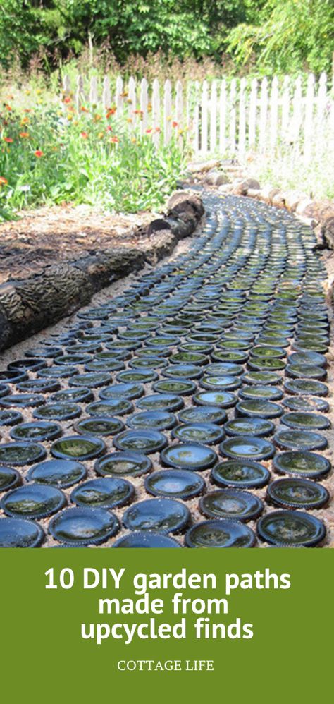 Diy Garden Floor Ideas, Recycled Pathway Ideas, Path Ideas Garden, Easy Garden Paths Diy, Yard Paths Walkways, Great Garden Paths, Unique Pathways Walkways, Garden Paths Diy, Garden Footpath Ideas