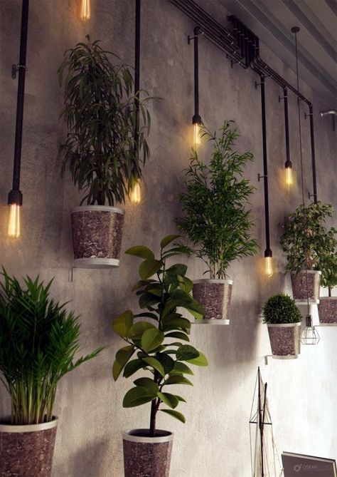 40 So Perfect Wall Hanging Plant Decor Ideas Shipping Furniture, Industrial Bedroom Design, Industrial Restaurant, Industrial Bedroom, Vintage Industrial Decor, Vintage Industrial Style, Industrial Interior Design, 카페 인테리어 디자인, Coffee Shop Design