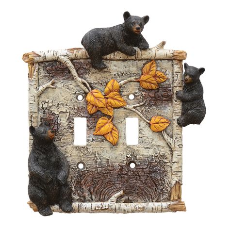 I will probably order this one for the Master bedroom. Rustic Switch Plate Covers, Rustic Switch Plates, Light Plate Covers, Rivers Edge, Black Forest Decor, Wall Switch Plates, River Edge, Country Cabin, Cabin Lodge