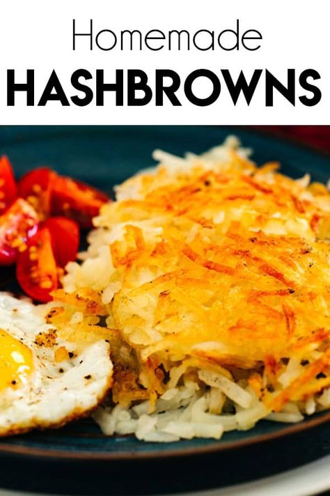 Homemade Hashbrowns are a simple side dish perfect for any meal and are super easy to make as long as you follow a few essential instructions. Click to learn how to make perfect, crispy hash browns every time!  #breakfast #hashbrowns #breakfastrecipes One Pan Potatoes, Pan Potatoes, Homemade Hashbrowns, Potatoes Crispy, Yummy Veggies, Crispy Hashbrowns, Brown Recipe, Hashbrown Recipes, Ultimate Breakfast