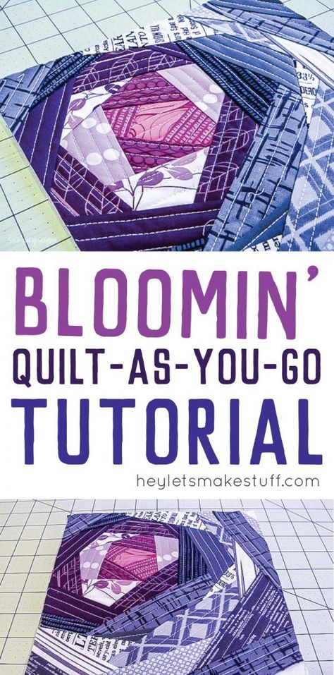 Quilt as you go is a fun technique for making quilt blocks. Here's a tutorial for creating this modern Bloomin' pattern. History Of Quilting, Modern Quilt Blocks, Crazy Quilt Blocks, Sac Diy, Quilt Modernen, Quilt Care, Quilt As You Go, Diy Quilt, Quilting For Beginners