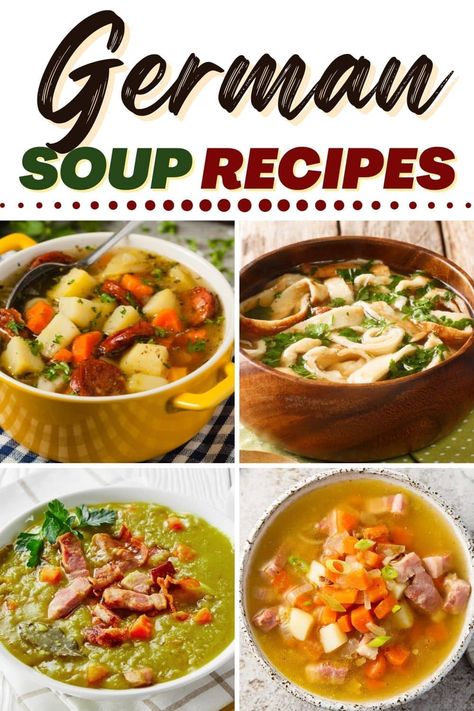 These German soup recipes are as authentic as it gets! Enjoy a true taste of Germany with beer soup, potato soup, bread soup, and more delicious bowls! Homemade Soup Ideas, German Soup Recipes, German Cuisine Recipes, Delicious Bowls, German Soup, German Potato Soup, Beer Soup, Soup Bread, Soup Potato