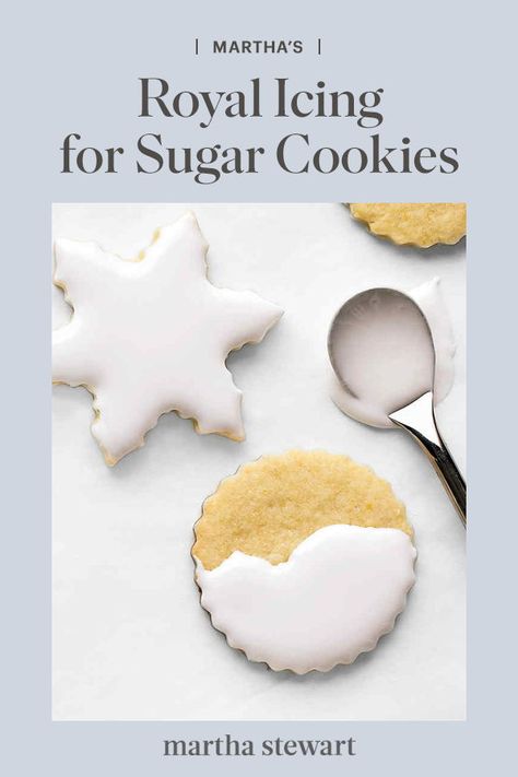 If you're decorating cookies for children, pregnant women, or anyone with compromised immune systems, use meringue powder, found in the baking aisle of most markets, instead of raw egg whites. #marthastewart #recipes #recipeideas  #dessert #dessertrecipes Royal Icing For Sugar Cookies, Icing For Sugar Cookies, Sahara Dessert, Decorating Icing Recipe, Royal Icing Recipe With Egg Whites, Decorating Sugar Cookies, Royal Frosting, Royal Icing Cookies Recipe, Easy Royal Icing Recipe