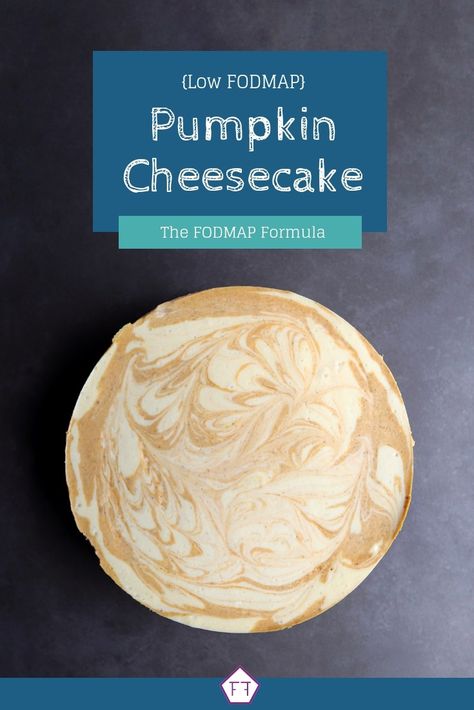 Looking for a tasty Thanksgiving dessert idea? Add a dash of pumpkin spice to your holiday with this low FODMAP pumpkin cheesecake! Low FODMAP Desserts Easy | Low FODMAP Desserts Gluten Free | Low FODMAP Dessert Recipes | Desserts for Kids | Gluten Free Baking | Gluten Free Baking Recipes #cheesecake #dessert #holiday #fodmap #glutenfree www.fodmapformula.com Low Fodmap Pumpkin Recipes, Low Fodmap Butternut Squash Recipes, Low Fod Map Thanksgiving, Low Fodmap Pumpkin Bread, Low Fodmap Pumpkin Pie, Low Fodmap Dessert, Low Fodmap Desserts, Low Fodmap Pumpkin, Gluten Free Low Fodmap