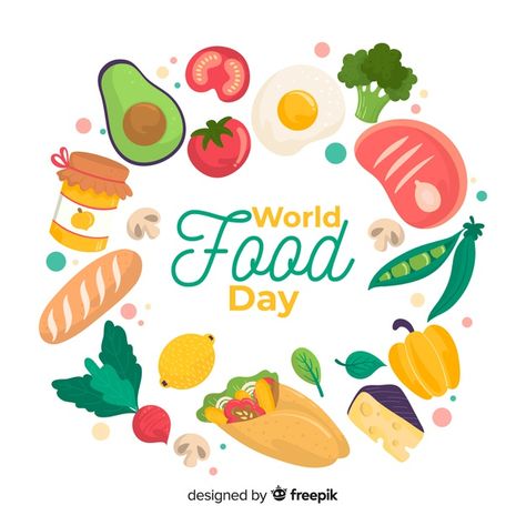 Worldwide food day with variety of nutri... | Free Vector #Freepik #freevector #freefood #freedesign #freehand #freenature World Food Day, Food Delivery Business, Healthy And Unhealthy Food, Scrapbook Letters, Food Day, World Food, Nutritious Food, Food Backgrounds, Food Wallpaper