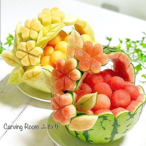 Watermelon Desiagn Tumpeng Buah, Fruit Carving Ideas, Edible Fruit Arrangements, Fruit Buffet, Fruits Decoration, Fruit Creations, Fruit Platter Designs, Fruit Displays, Fruit And Vegetable Carving