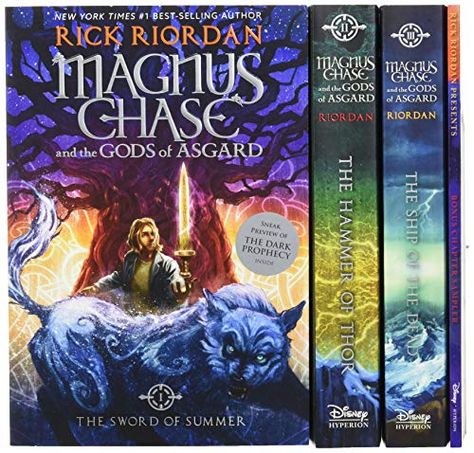 9781484780626: Magnus Chase and the Gods of Asgard Paperback Boxed Set - AbeBooks - Riordan, Rick: 1484780620 Magnus Chase Books, Gods Of Asgard, The Dark Prophecy, The Kane Chronicles, Rick Riordan Series, Magnus Chase, Rick Riordan Books, The Heroes Of Olympus, Percy Jackson Books