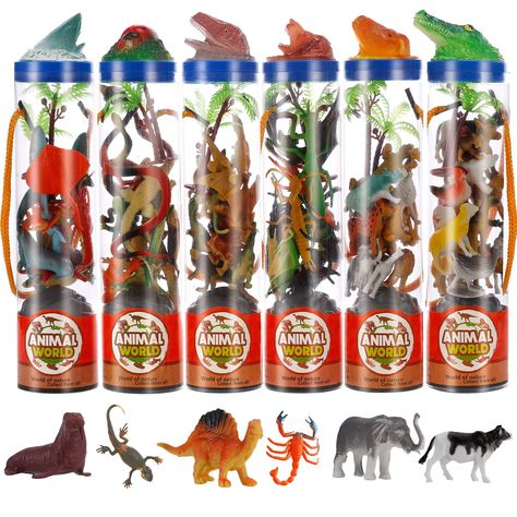 PRICES MAY VARY. Set Includes: (12) Zoo Animals (12) Farm Animals (12) Sea Creatures (12) Dinosaurs (12) Insects (12) Reptiles & (6) Trees All these animals packed neatly into 6 separate reusable tubes, making them easy to store and carry-along. Collect them all! Small figurines with bold colors and attractive designs. Great for kids and collectors! Your Kids can Play Each Kind of Animal Figures Each Time. They can also mix different Animal Figures together! Educational toy encourages imaginativ Farm Animal Toys, Little Creatures, Bird Figure, Heat Mat, Animal Groups, Small Figurines, Sensory Bin, Small Animals, Ocean Creatures