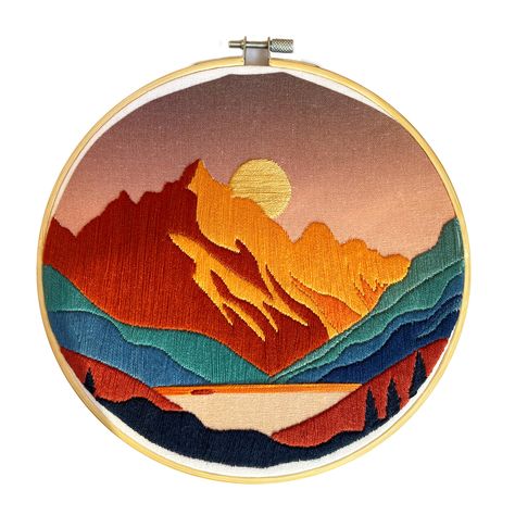 PRICES MAY VARY. ✅Embroidery Kits for Beginners: You will get 1 pc embroidery fabric with the mountains and lake pattern, 7.8 inch adjustable circle cross stitch hoop, 2 pcs embroidery needles, enough color embroidery threads, needle threader, instructions . You can get a pretty craft decor by finish this adults embroidery starter kit. ✅Easy Operation Embroidery Project: The cross stitch fabric is printed with an embroidery Pattern, greatly convenient for beginners embroidery. The needlepoint fr Embroider Mountains, Topographic Embroidery, Masculine Embroidery, Mountain Embroidery Pattern, Cross Stitch Mountains, Mountains Embroidery, Scenery Embroidery, Mountain Cross Stitch, Circle Cross Stitch