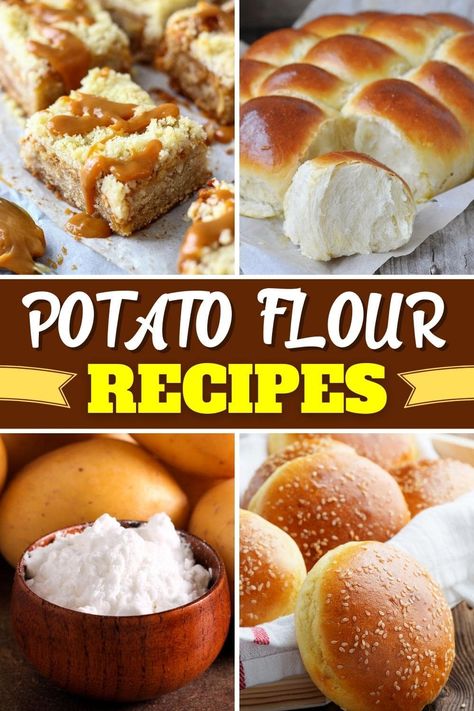 With these tempting potato flour recipes, you can have all of your favorite treats while staying gluten-free. From cakes to cookies to bread, this list has it all! Recipes Using Potato Flour, Potato Flour Recipes Gluten Free, Potato Flour Bread, Potato Flour Recipes, Potato Bread Gluten Free, Sweet Potato Baking, Gluten Free Potato Bread, Dairy Free Biscuits, Gluten Free Flour Recipe