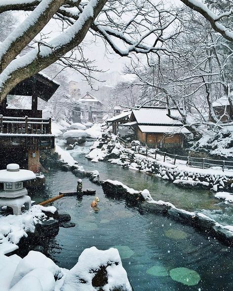 Takaragawa Onsen, Gunma, Japan #onsen #hotspring #gunma #Japan #travel #guide #TheRealJapan #Japanese #howtotravel #vacation #trip #explore #adventure #traveltips #traveldeeper www.therealjapan.com Takaragawa Onsen, Gunma Japan, Image Zen, Onsen Japan, Winter In Japan, Japan Winter, Gunma, 다크 판타지, Japan Aesthetic