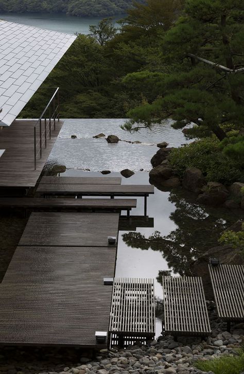 YinjiSpace - Christian Liaigre & Kengo Kuma x Retreat in Kanagawa Water Scape, Mala Designs, Water Stone, Christian Liaigre, Japan Architecture, Kengo Kuma, John Pawson, Asian Architecture, Easy Landscaping