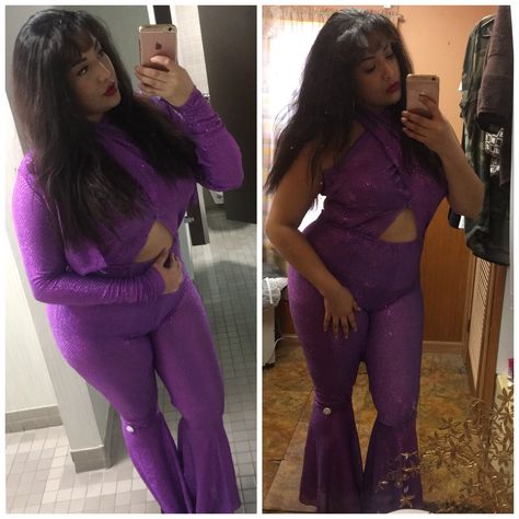 My DIY Selena Quintanilla Halloween Costume Selena Costume Quintanilla, Diy Selena Quintanilla Costume, Selena Halloween, Selena Quintanilla Halloween Costume, Selena Quintanilla Jacket, Selena Quintanilla Purple Jumpsuit, Selena Quintanilla Costume, Selena Costume, Plus Size Halloween Costume