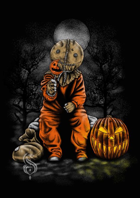 trick 'r treat on Behance Sam From Trick Or Treat, Trick Or Treat Art, Trick Or Treat Sam, Treat Art, Sam Trick R Treat, Trick R Treat, Muse Art, Illustration Digital, Hallows Eve