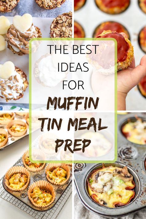 Muffin Tins are a tool I use to whip up a recipe once, have the portioning done so easily, and put into meal prep containers for the week! Breakfast, lunch, or dinner… muffin tin meal prep can cover any mealtime. These are also usually a great option for kid lunches!  | Confessions of a Meal Plan Addict Prep Ahead Meals, Kid Muffins, Mini Muffin Tin Recipes, Muffin Cups Recipes, Muffin Pan Recipes, Egg Cups Recipe, Baked Oatmeal Cups, Meal Prep Plans, Muffin Tin Recipes