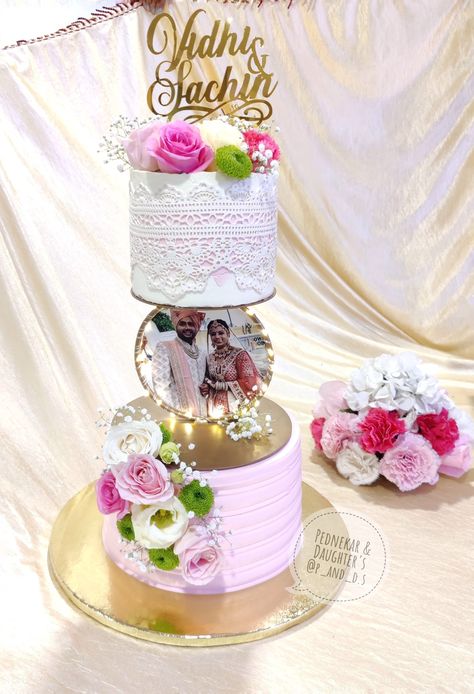 Marriage Cake Design, Cake Assembly, 25th Anniversary Cake, Wedding Cake Videos, Cake Pic, 25 Anniversary Cake, Anniversary Cake Designs, Tall Cake, Barbie Birthday Cake