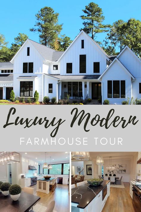 Luxury Modern Farmhouse (Part 1) - Blogs by Aria Luxury Modern Farmhouse Plans, 2024 Modern Farmhouse, Modern Farmhouse Tour, Modern Farmhouse Great Room Ideas, Luxury Farmhouse Interior, Contemporary Farmhouse Plans, Luxury Farmhouse Living Room, Ultra Modern Farmhouse, Modern Farmhouse Mansion