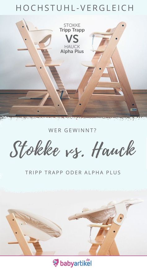 Stokke Tripp Trapp vs. Hauck Alpha Plus – Der ultimative Hochstuhl Vergleich! Welcher ist der bessere Hochstuhl? Seitdem es nun auch ein Newborn Set für den Alpha Plus gibt, sind die beiden Babyhochstühle fast 1:1 vergleichbar. In diesem Vergleich erklären wir Dir die “kleinen aber feinen” Unterschiede. Best High Chairs, Stokke Tripp Trapp, Tripp Trapp, Baby Zimmer, Baby Sleep Problems, Baby High Chair, Baby Co, Newborn Sets, First Trimester