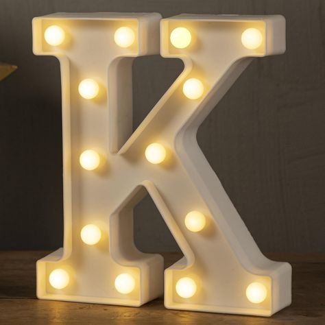 Amazon.com: HXWEIYE Light Up Letters LED Marquee Letters Lights Sign 26 Alphabet and 10 Number Big Lights Letter for Party Birthday Bar Battery Powered Christmas Decor Letter Lights (Warm White K) : Home & Kitchen Initial Letter Decor, Alphabet Birthday, Letter Lights, Alphabet Lighting, Lighted Marquee Letters, 10 Number, Light Words, Birthday Bar, Christmas Lamp