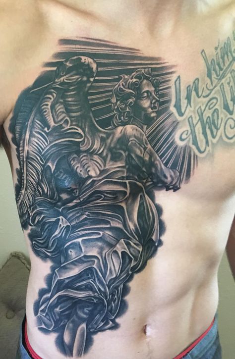 Angel of God - "In Him was Life Light of All Men" Artist: Gabe Uvario Hand & Dagger Tattoo Westport Kansas City Missouri Men Artist, Angel Of God, Dagger Tattoo, Kansas City Missouri, Tattoos Ideas, Tattoo Artist, Hand Tattoos, Kansas City, Missouri