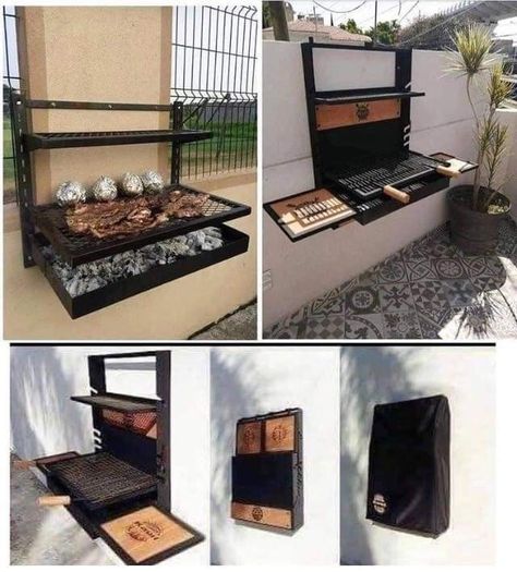 Garden Fountains Outdoor, Barbeque Grill Design, Barbecue Design, Outdoor Barbeque, Bbq Grill Design, Outdoor Kitchen Plans, Loft Interior Design, Fire Pit Grill, Outdoor Kitchen Grill