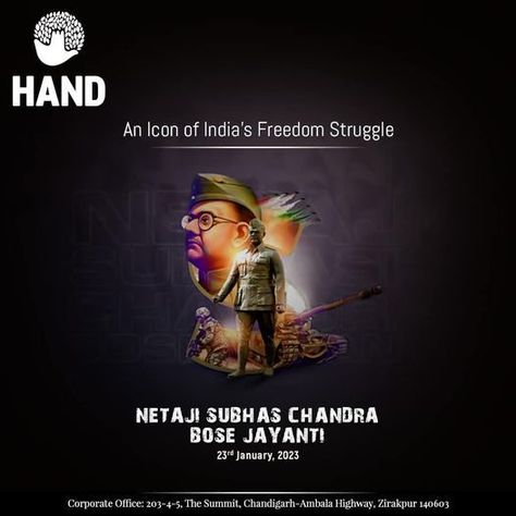 Subhas Chandra Bose Jayanti, Subhash Chandra Bose Jayanti, Subhash Chandra Bose, Subhas Chandra Bose, Bhagat Singh, Social Media Advertising Design, Chandigarh