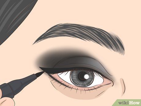 How to Apply Goth Makeup: A Simple Tutorial For Beginners Vampire Makeup Looks Tutorial, Goth Smokey Eye Tutorial, Vampire Lipstick Tutorial, Witch Eye Makeup Easy, Wednesday Addams Eye Makeup, Vampire Makeup Tutorial Step By Step, Soft Goth Glam, Punk Makeup Hooded Eyes, Emo Makeup Hooded Eyes